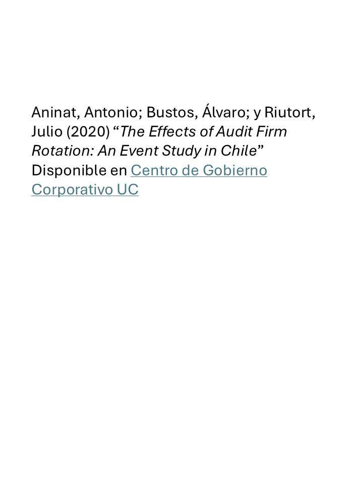 The effects of Audit Firm Rotation: An event study in Chile