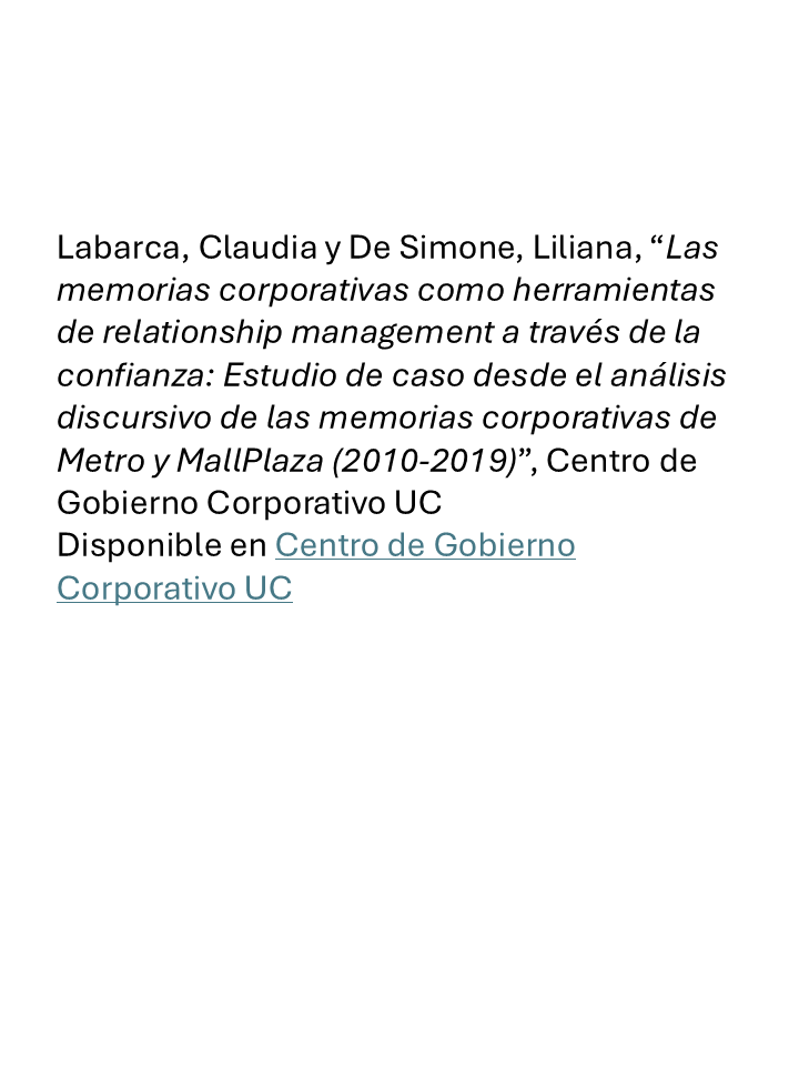 Las memorias corporativas como herramientas de relationship management a través de la confianza