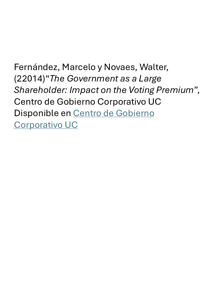 The Government as a Large Shareholder Impact on the Voting Premium