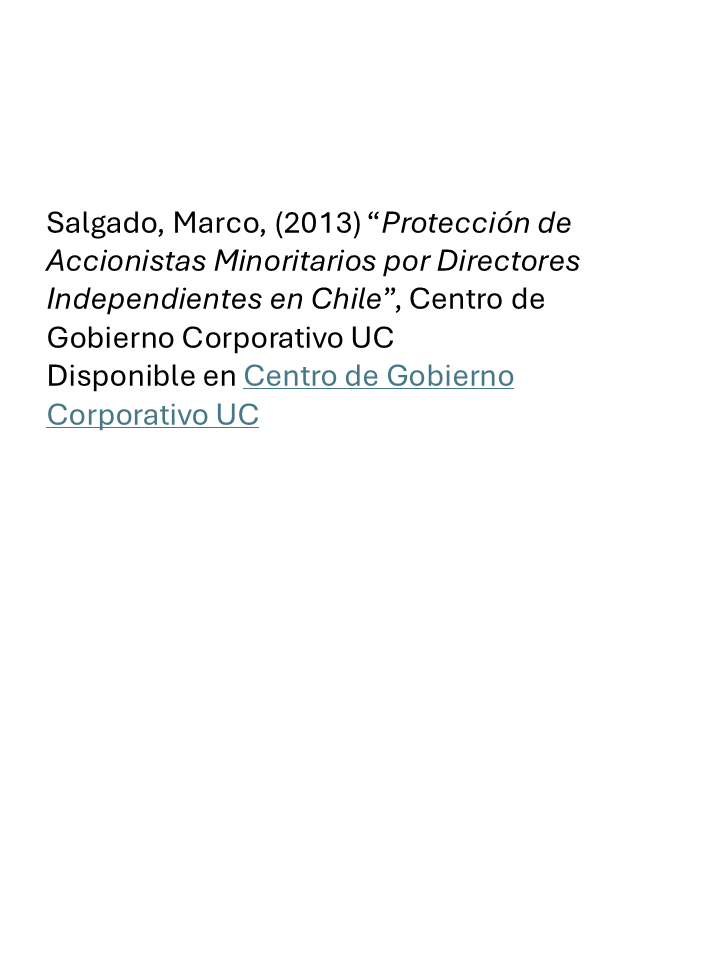 Protección de Accionistas Minoritarios por Directores Independientes en Chile