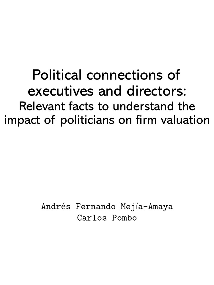 Political connections of executives and directors